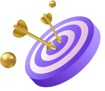 BC.Game responsible gaming graphic with darts hitting the bullseye, symbolizing precision and control.